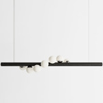 Willow Horizontal Pendant - Black Oak / Brushed Stainless