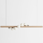 Willow Horizontal Pendant - Natural Oak / Brushed Stainless