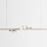Willow Horizontal Pendant - White Oak / Brushed Stainless
