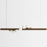 Willow Horizontal Pendant - Walnut / Brushed Stainless