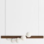 Willow Horizontal Pendant - Walnut / White