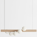 Willow Horizontal Pendant - Natural Oak / White