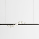 Willow Horizontal Pendant - Black Oak / White