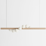 Willow Horizontal Pendant - Natural Oak / White