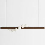 Willow Horizontal Pendant - Walnut / White