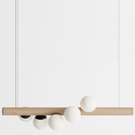 Willow Horizontal Pendant - Natural Oak / Black