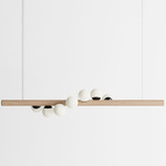 Willow Horizontal Pendant - Natural Oak / Black
