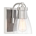 Garrison Wall Sconce - Brushed Nickel / Clear Seeded