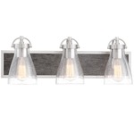 Garrison Bathroom Vanity Light - Brushed Nickel / Clear Seeded