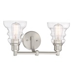 Waterbury Bathroom Vanity Light - Brushed Nickel / Clear