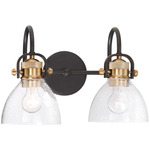 Monico Bathroom Vanity Light - Bronze / Brass / Clear Seeded