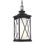 Lansdale Outdoor Pendant - Black / Etched Opal