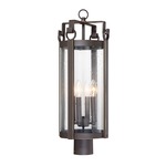 Somerset Lane Post Mount Light - Dakota Bronze / Clear Seeded