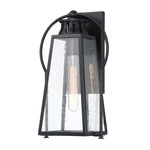 Halder Bridge Outdoor Wall Sconce - Sand Black / Clear Seeded