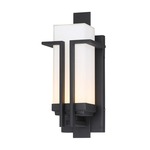 Tish Mills Outdoor Wall Sconce - Sand Black / Frosted