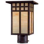 Scottsdale II Post Light - Textured French Bronze / Honey Opal Art Glass