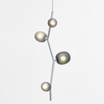 Ivy Vertical Pendant - White / Transparent Smoke Grey