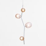 Ivy Vertical Pendant - White / Transparent Light Pink