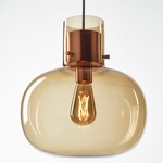 Awa Medium Pendant - Copper / Transparent Smoke Brown