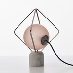 Jack O Lantern Table Lamp - Black Chrome / Carrara Marble / Transparent Light Pink