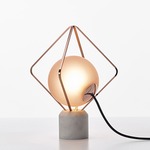 Jack O Lantern Table Lamp - Copper / Carrara Marble / Transparent Light Pink