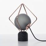 Jack O Lantern Table Lamp - Copper / Black Marquina Marble / Transparent Smoke Grey