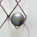 Jack O Lantern Small Sconce - Sphere Only - Black Chrome / Transparent Smoke Grey