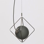 Jack O Lantern Large Pendant - Black Chrome / Transparent Smoke Grey