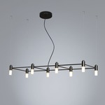 Quadrante Linear Chandelier - Sand Black / Frosted