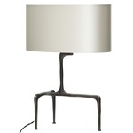 Braque Table Lamp - Bronze / Dove Grey Silk
