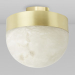 Lucid Ceiling Light / Wall Sconce - Satin Brass / Honed Alabaster
