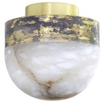 Lucid Ceiling Light / Wall Sconce - Oxidized Silvered Brass / Honed Alabaster