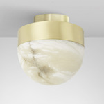 Lucid Ceiling Light Fixture - Satin Brass / Honed Alabaster