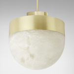 Lucid Pendant - Satin Brass / Honed Alabaster