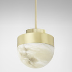 Lucid Pendant - Satin Brass / Honed Alabaster