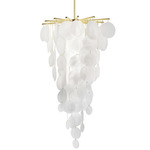 Nimbus Cascade Chandelier - Satin Brass / White