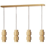 Ring Linear Multi Light Pendant - Satin Brass