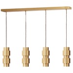 Ring Linear Multi Light Pendant - Satin Brass