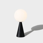 Bilia Mini Table Lamp - Black / White Glass
