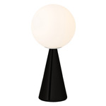 Bilia Table Lamp - Gloss Black / White Glass