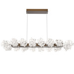 Blossom Linear Chandelier - Flat Bronze / Clear