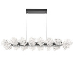Blossom Linear Chandelier - Matte Black / Clear