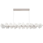Blossom Linear Chandelier - Beige Silver / Clear