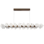 Blossom Linear Chandelier - Flat Bronze / Clear