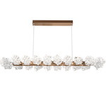 Blossom Linear Chandelier - Gilded Brass / Clear