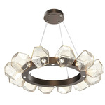 Gem Radial Chandelier - Flat Bronze / Amber