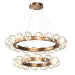 Gem Two Tier Radial Ring Chandelier - Oil Rubbed Bronze / Amber