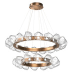 Gem Two Tier Radial Ring Chandelier - Oil Rubbed Bronze / Clear