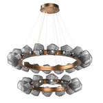 Gem Two Tier Radial Ring Chandelier - Oil Rubbed Bronze / Smoke