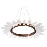 Rock Crystal Radial Ring Pendant - Oil Rubbed Bronze / Chilled Clear